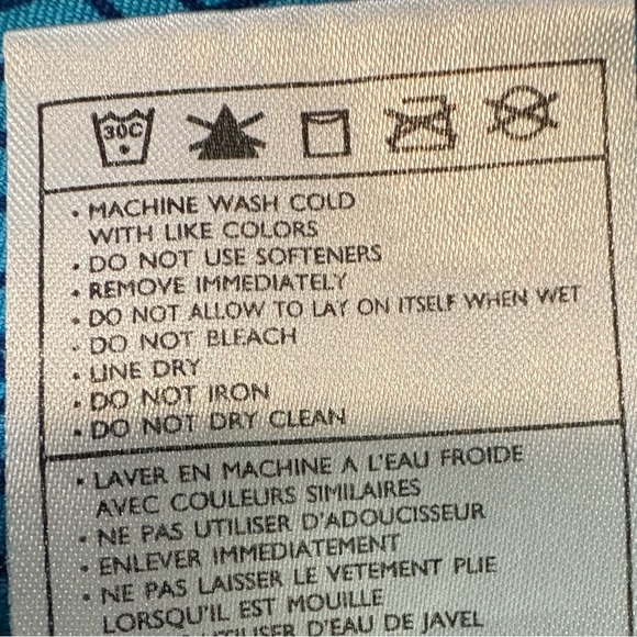 Nike Women’s Fit Dry Capri Cropped Leggings with Blue Patterned Waist Size Small - Picture 8 of 8